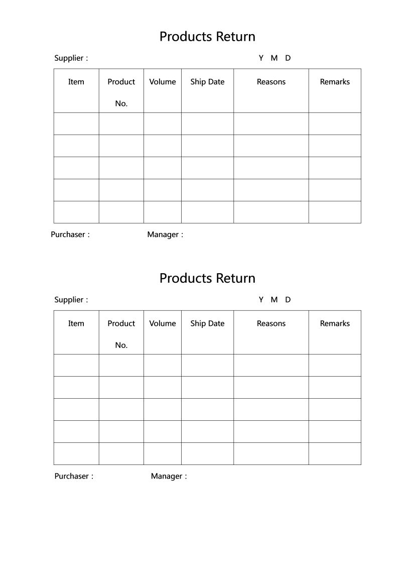 WORD of Products Return.docx WPS Free Templates